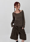 Jegle Basic Loose Fit Long Sleeve T-shirt