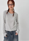 [MADE] Softy Angora Round Neck Long Sleeve T-shirt