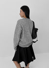 Cowl-lun Button Wool Loose-fit Knit