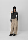 Long-nut Banding Rivet String Wide Pants