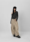 Long-nut Banding Rivet String Wide Pants