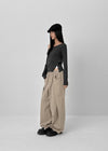 Long-nut Banding Rivet String Wide Pants
