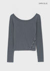 [MADE] Carino Snap Button Two-Way Long Sleeve Tee