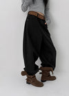 Kumtner String Cotton Wide Pants