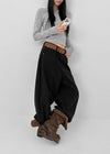 Kumtner String Cotton Wide Pants