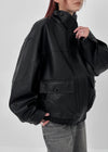 Onyeo High-neck Leather Jumper