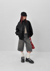 Onyeo High-neck Leather Jumper