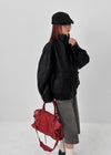 Onyeo High-neck Leather Jumper