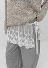 Rockhee Embroidered Lace Layered See-through Wrap Skirt