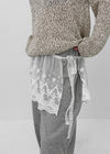 Rockhee Embroidered Lace Layered See-through Wrap Skirt