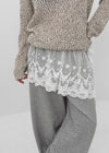 Rockhee Embroidered Lace Layered See-through Wrap Skirt