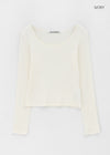 [MADE] Softie Angora U-neck Long Sleeve Tee