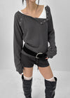[MADE] Siero Wide V-Neck Long Sleeve Tee