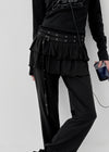[MADE] Kuzel Cancan Bootcut Skirt Pants (belt Set)