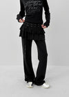 [MADE] Kuzel Cancan Bootcut Skirt Pants (belt Set)