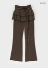 [MADE] Kuzel Cancan Bootcut Skirt Pants (belt Set)