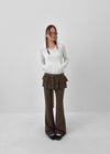 [MADE] Kuzel Cancan Bootcut Skirt Pants (belt Set)