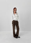 [MADE] Kuzel Cancan Bootcut Skirt Pants (belt Set)