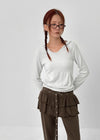 Ppoia U-Neck Long Sleeve Hoodie
