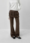[MADE] Kuzel Cancan Bootcut Skirt Pants (belt Set)