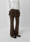[MADE] Kuzel Cancan Bootcut Skirt Pants (belt Set)
