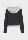 [MADE] Corte Color Block Hooded Long Sleeve T-shirt