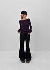 Klung Back Pocket Bootcut Cotton Pants