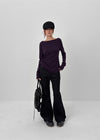 Klung Back Pocket Bootcut Cotton Pants