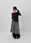 Tending Check Cancan Midi Skirt
