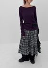 Tending Check Cancan Midi Skirt