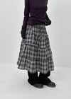 Tending Check Cancan Midi Skirt