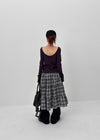 Tending Check Cancan Midi Skirt
