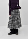 Tending Check Cancan Midi Skirt