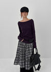 Tending Check Cancan Midi Skirt