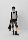 Temson Seamline Denim Capri Pants
