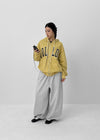 (UNISEX) Naro Embroidery Overfit Two-way Hooded Zip-up