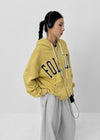(UNISEX) Naro Embroidery Overfit Two-way Hooded Zip-up