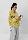 (UNISEX) Naro Embroidery Overfit Two-way Hooded Zip-up
