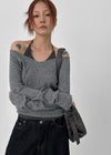 [MADE] Legacy Knit-like Deep V-neck Long Sleeve T-shirt
