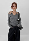 [MADE] Legacy Knit-like Deep V-neck Long Sleeve T-shirt
