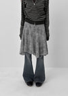 Ringda Layered Punching Knit Midi Skirt