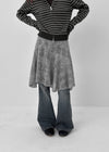 Ringda Layered Punching Knit Midi Skirt