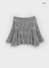 Ringda Layered Punching Knit Midi Skirt