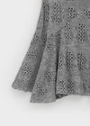 Ringda Layered Punching Knit Midi Skirt