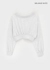 Eldito Off-shoulder Crop Man-to-man