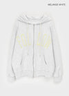 (UNISEX) Naro Embroidery Overfit Two-way Hooded Zip-up