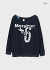 Kinya Printing Off-shoulder Man-to-man