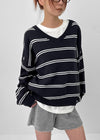 Tinda Stripe V-neck Knit