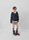 Tinda Stripe V-neck Knit