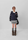 Tinda Stripe V-neck Knit